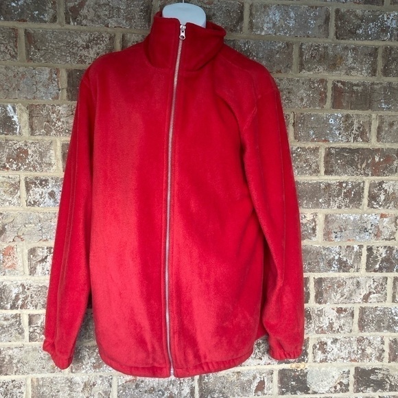 Vintage Scandia Woods Red fleece zippered size small - Picture 1 of 8